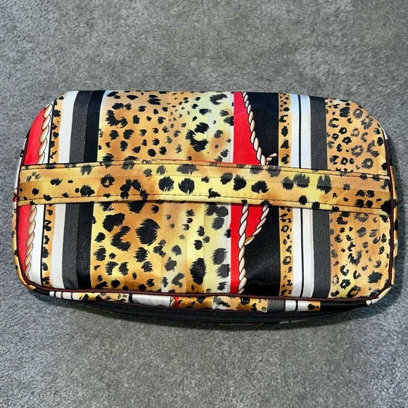 VTG Christian Dior Large Animal Print Makeup Cosmetic Travel Toiletry Bag Case - Picture 4 of 14